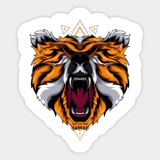 roar angry bear Sticker